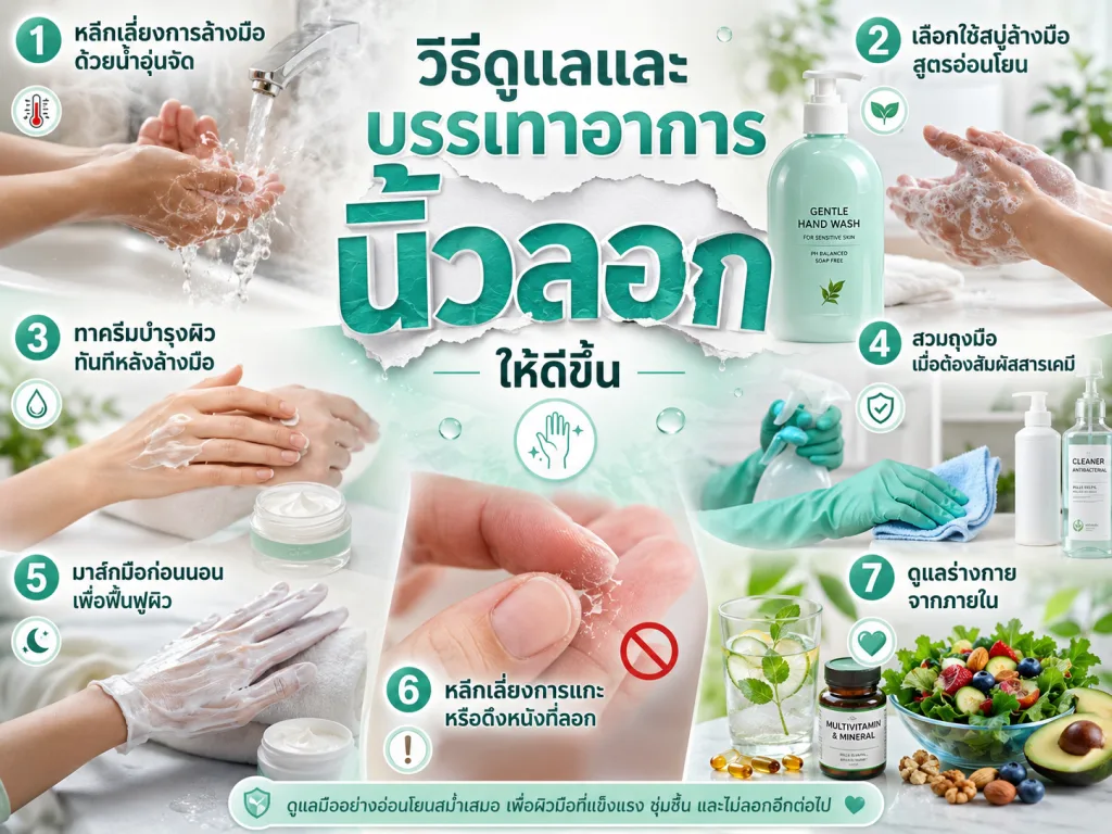 วิธีดูแลและบรรเทาอาการนิ้วลอกให้ดีขึ้น