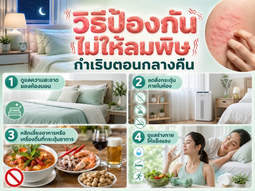 วิธีป้องกันไม่ให้ลมพิษกำเริบตอนกลางคืน