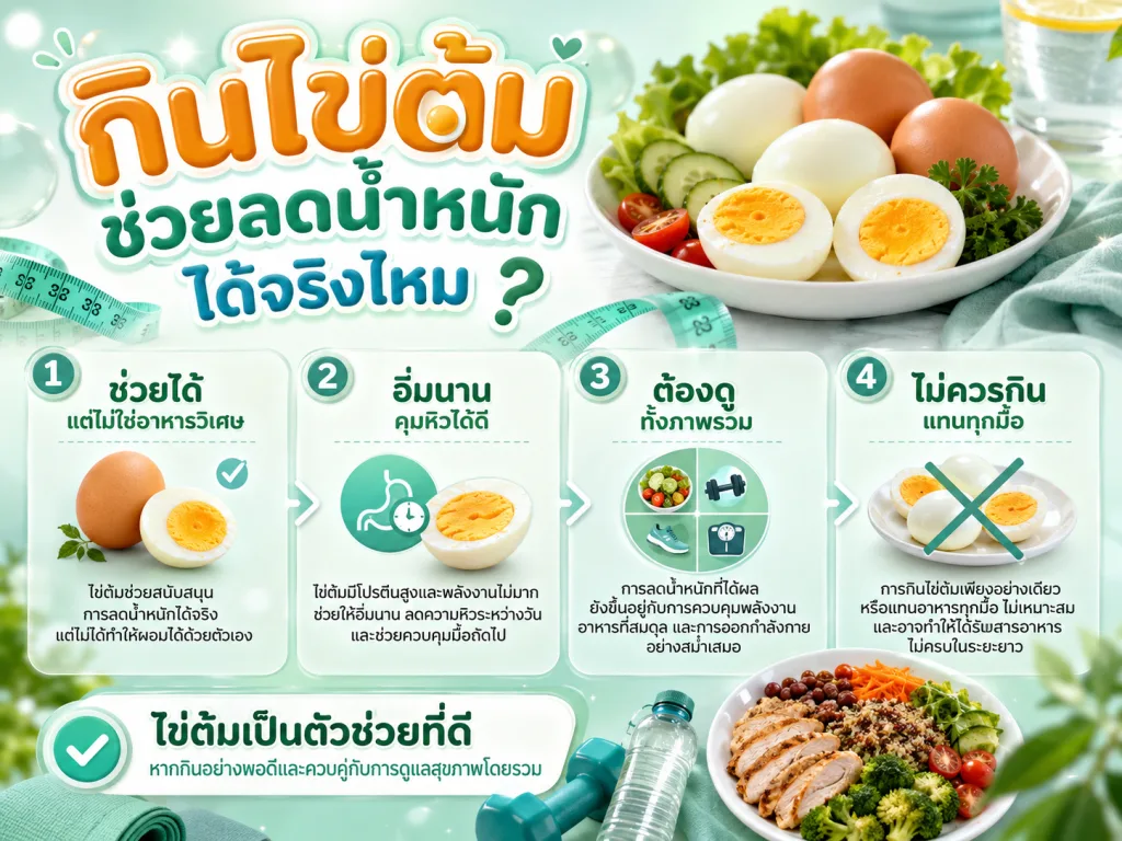 กินไข่ต้มช่วยลดน้ำหนักได้จริงไหม