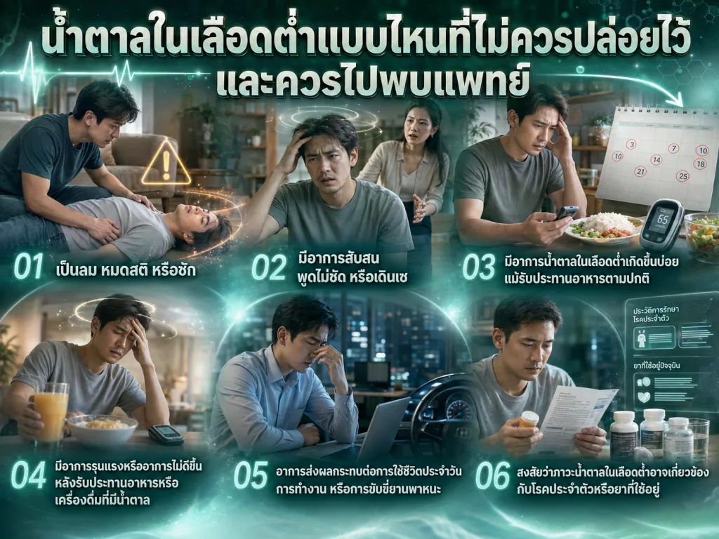 น้ำตาลในเลือดต่ำแบบไหนที่ไม่ควรปล่อยไว้ และควรไปพบแพทย์