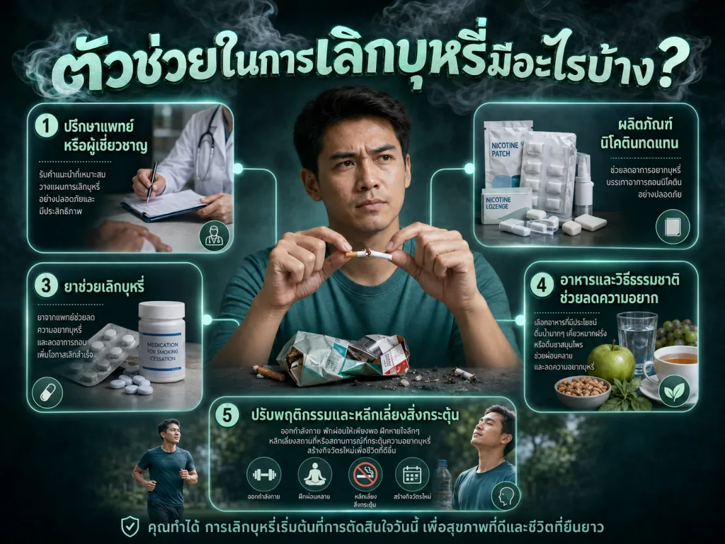 ตัวช่วยในการเลิกบุหรี่มีอะไรบ้าง?