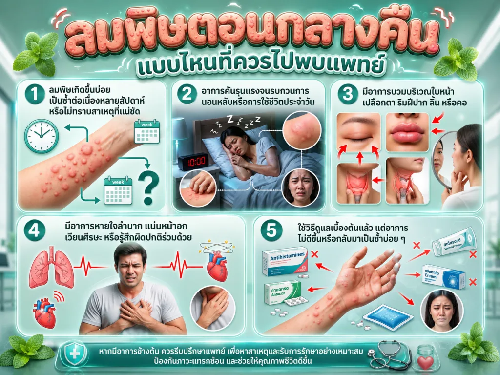 ลมพิษตอนกลางคืนแบบไหนที่ควรไปพบแพทย์