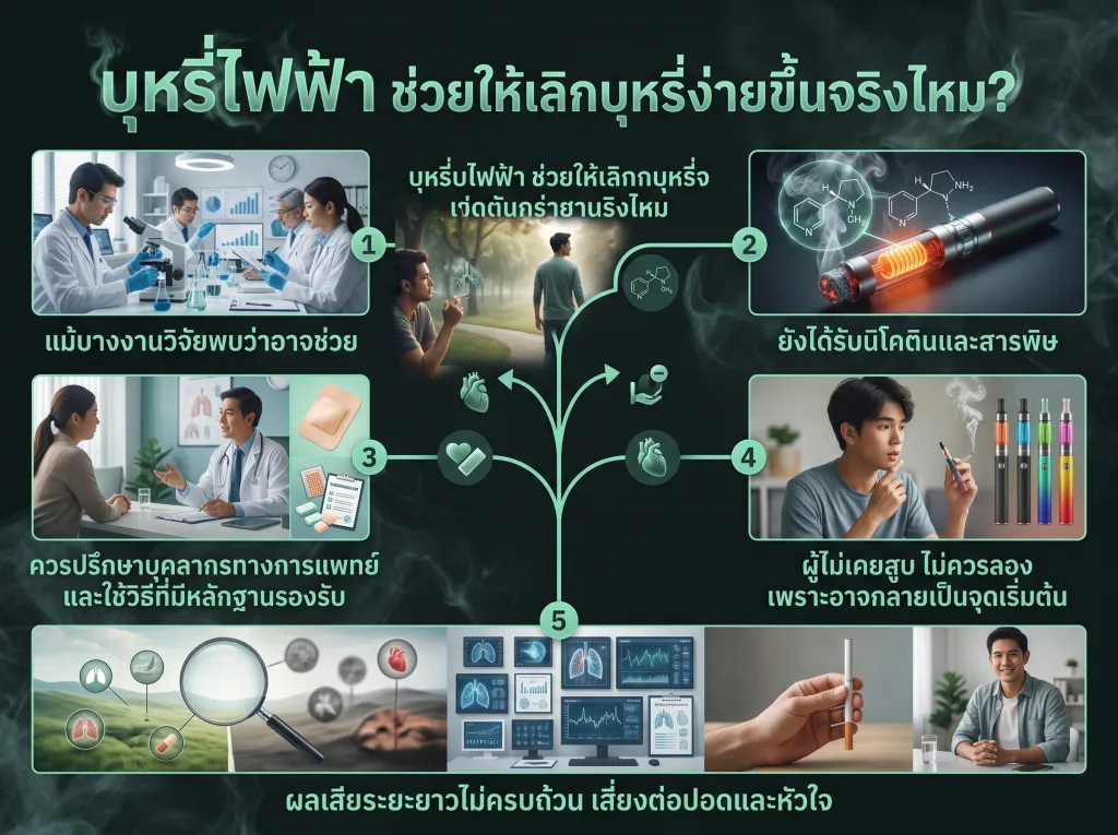 บุหรี่ไฟฟ้า ช่วยให้เลิกบุหรี่ง่ายขึ้นจริงไหม?