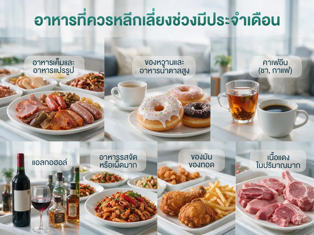 เป็นเมนส์ห้ามกินอะไร อาหารที่ควรหลีกเลี่ยงช่วงมีประจำเดือน