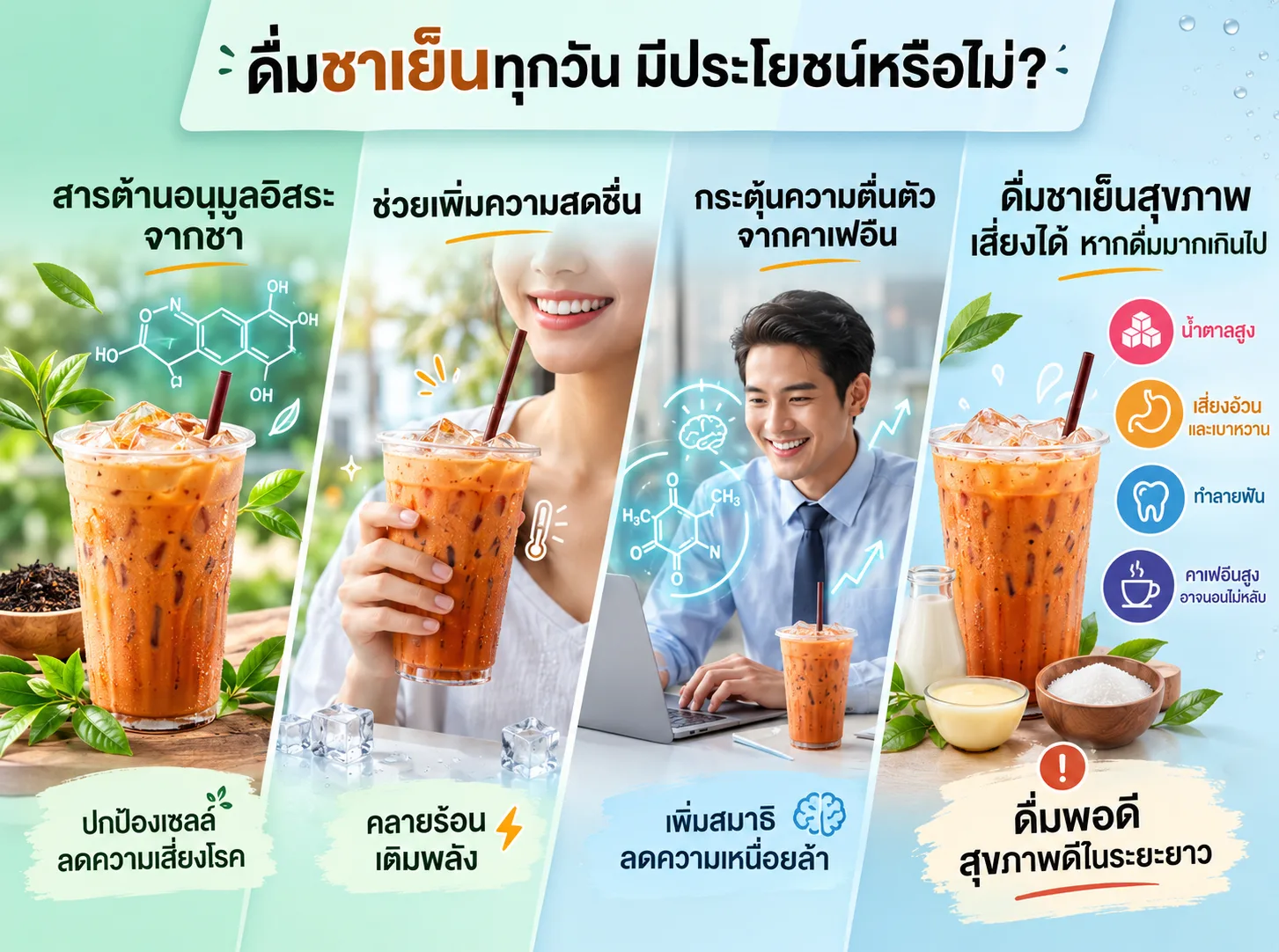 กินชาเย็นมีประโยชน์อย่างไร