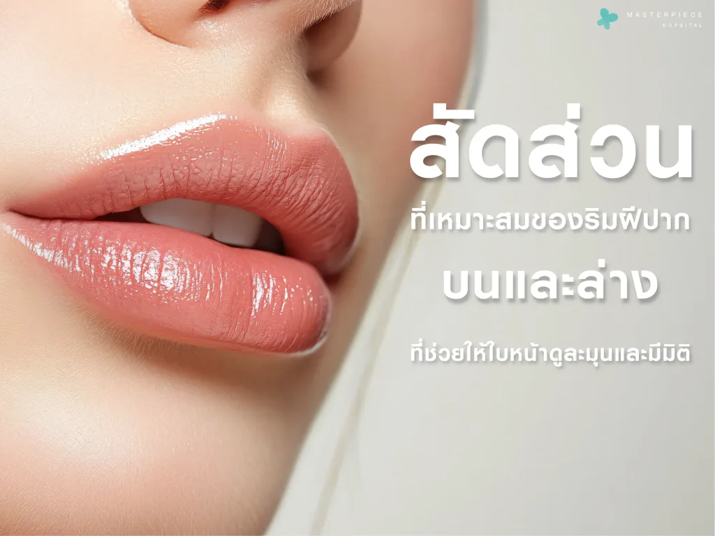 สัดส่วนที่เหมาะสมของริมฝีปากบนและล่างที่ช่วยให้ใบหน้าดูละมุนและมีมิติ