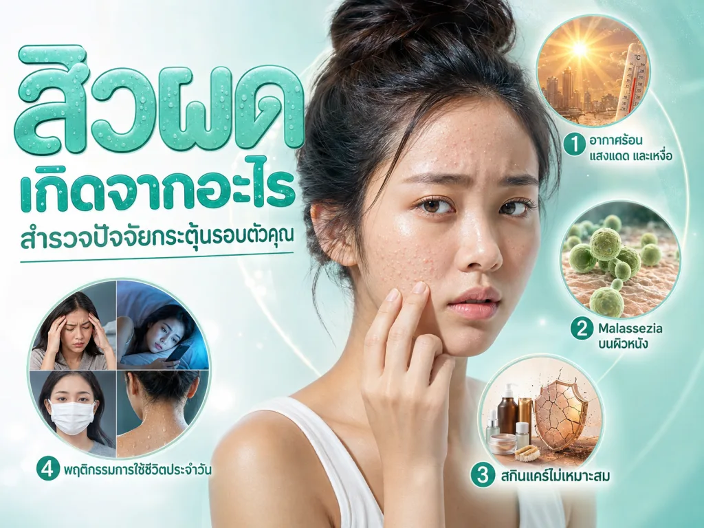 สิวผดเกิดจากอะไร สำรวจปัจจัยกระตุ้นรอบตัวคุณ