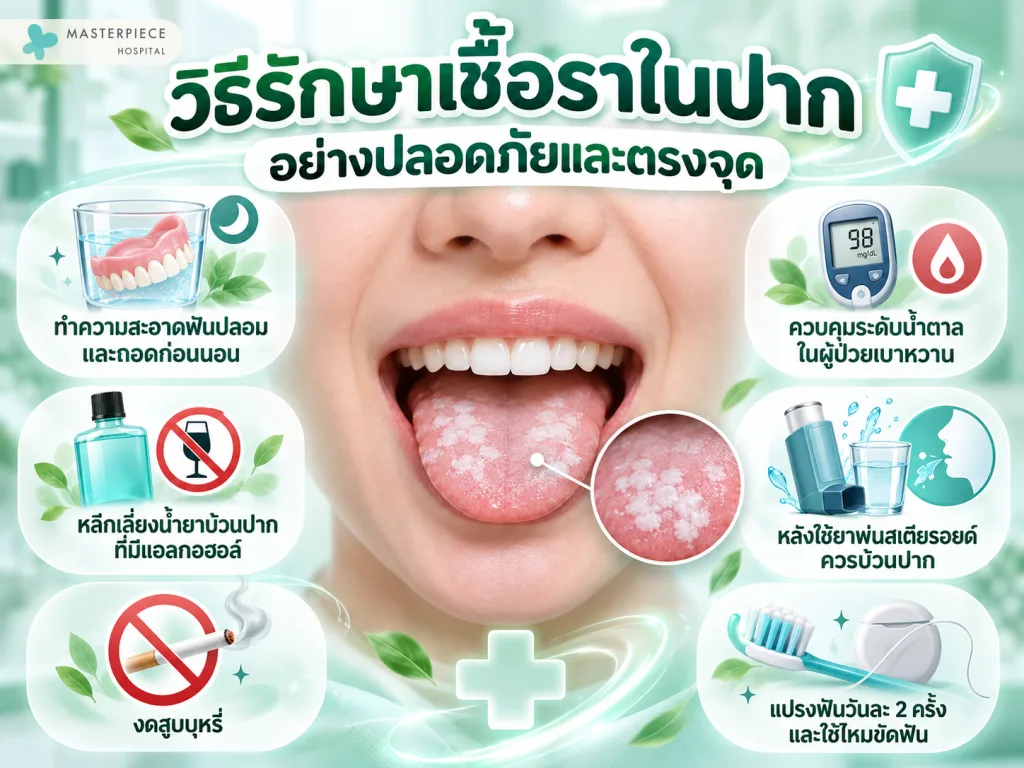 วิธีรักษาเชื้อราในปากอย่างปลอดภัยและตรงจุด