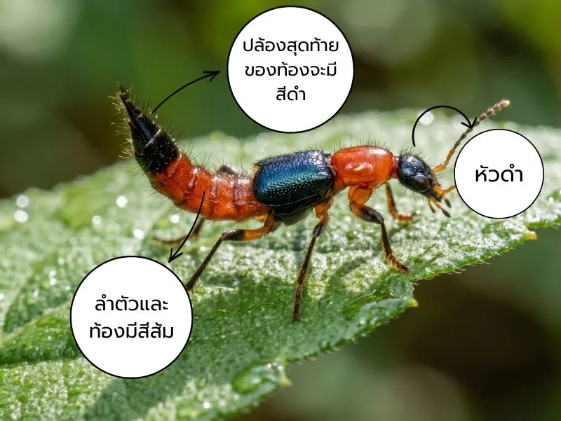 แมลงก้นกระดกมีลักษณะอย่างไร?